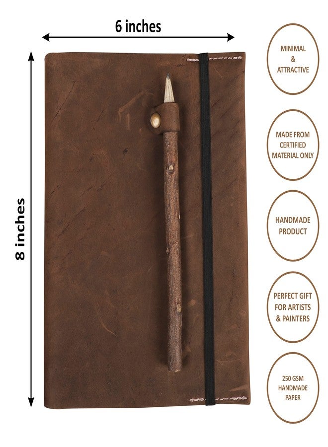 Dpotli Handcrafted Journal Leather Diary Notebook for Doodle Sketching Painting Calligraphy Writing Drawing - Image 2